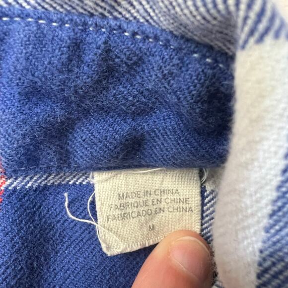 Levi’s NY Giants Plaid Button Down Flannel Shirt size medium NFL blue white - Picture 6 of 9